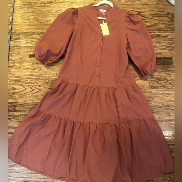 NEW WITH TAGS: ENTRO Mauve Midi Dress - Size SMALL - Picture 1 of 5